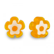 Millefiori beads flower 5-6x3mm - Orange